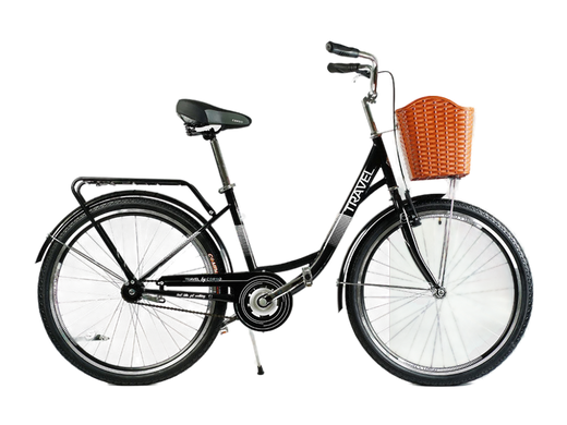 Велосипед Corso Travel, 26", односкоростной, стальная рама 16.5" черный (TR-26454)