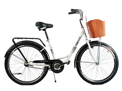 Велосипед Corso Travel, 26", односкоростной, стальная рама 16.5" белый (TR-26945)