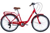 Велосипед 26 "Dorozhnik LUX AM, сталь, амортизаційна вилка, V-brake, 7 шв, червоний 2024
