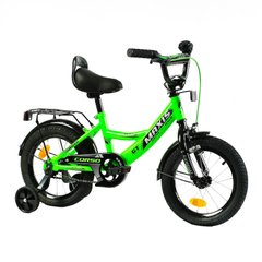 Велосипед Corso Maxis 14", сталь, ножные тормоза, сиденье с ручкой, зеленый