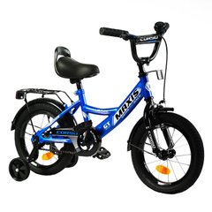 Велосипед Corso Maxis 14", сталь, ножные тормоза, сиденье с ручкой, синий