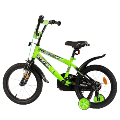 Велосипед Corso STRIKER 16", сталь, ножные тормоза, зеленый с черным