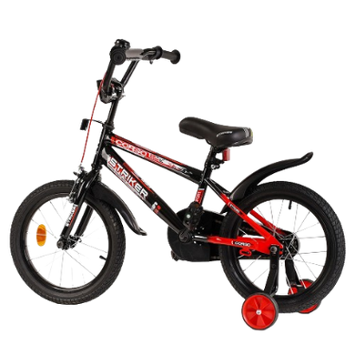 Велосипед Corso STRIKER 16", сталь, ножные тормоза, красный с черным