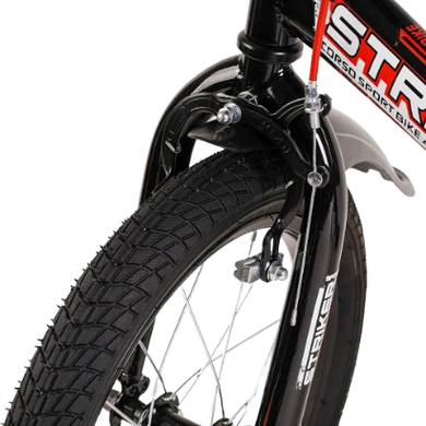 Велосипед Corso STRIKER 16", сталь, ножные тормоза, красный с черным