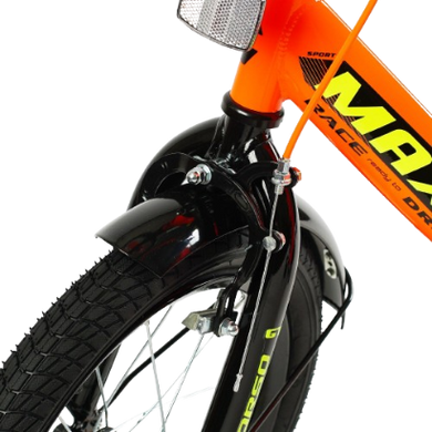 Велосипед Corso Maxis 16", сталь, ножные тормоза, сиденье с ручкой, оранжевый
