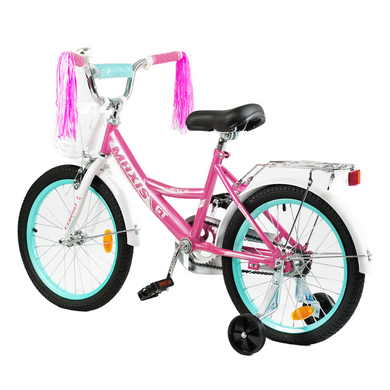 Велосипед Corso Maxis 18", сталь, ножные тормоза, с корзиной, розовый