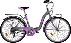 Велосипед VNC Riviera A3, 26" серый с розовым