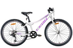 Велосипед 24" Leon JUNIOR Vbr 2022 (білий з бузковим)