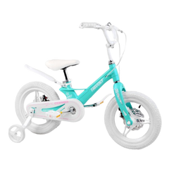 Велосипед Corso Revolt 14", магниевая рама, дисковые тормоза, литые диски, белый с бирюзовым