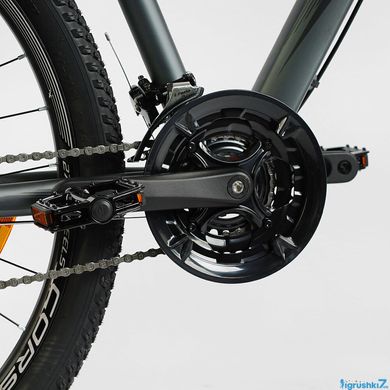 Велосипед Corso Leroi 27.5", рама алюмінієва 19", обладнання L-TWOO 27 швидкостей, вилка MOMA, помаранчевий з чорним (LR-27899)