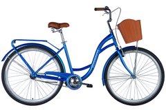 Велосипед ST 28" Dorozhnik AQUAMARINE тормозная с багажником задн St с корзиной Pl с крылом St 2024 (синий)