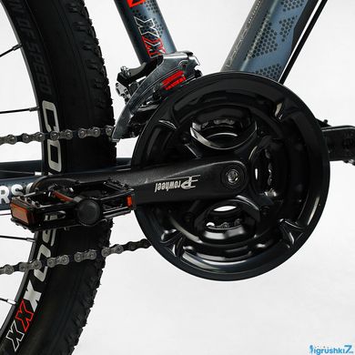 Велосипед Corso "X-Force" 29" XR-29047 рама алюмінієва 19", обладнання Shimano Altus, 24 швидкості, вилка MOMA, сірий з чорним