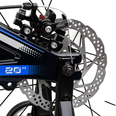 Велосипед Corso Speedline 20", магниевая рама, дисковые тормоза, литые диски, синий с черным
