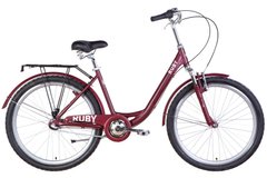 Велосипед 26" Dorozhnik RUBY PH AM, алюміній, амортизаційна вилка, планетарка на 3 шв. темно-червоний