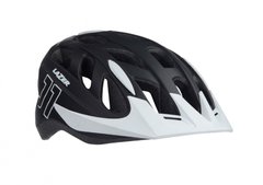 Шлем подростковый Lazer J1 с мигалкой черно-белый матовый, 52-56 см