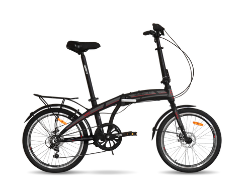 Велосипед складаний VNC Midway А3 20"чорний з красним 2023