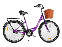 Велосипед Corso Travel, 26", односкоростной, стальная рама 16.5" сиреневый (TR-26213)