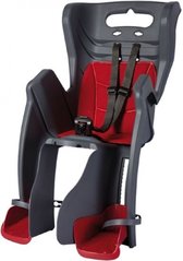 Сидіння заднє (дитяче велокрісло) Bellelli LITTLE DUCK Standart до 22 кг, сіре з червоною підкладкою