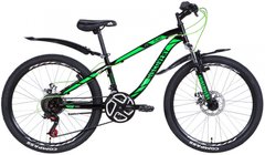 Велосипед 24" Discovery FLINT AM DD черно-зеленый с белым 2021