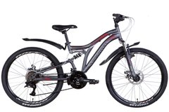 Велосипед 24" Discovery ROCKET AM2 DD 2022 (темно-сірий з червоним (м))
