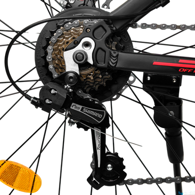 Велосипед CORSO «Avalon» 26" 21085 ФЕТБАЙК, рама алюмінієва, обладнання Shimano 7 швидкостей, чорно-червоний