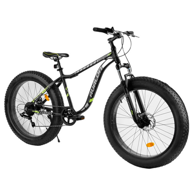 Велосипед CORSO «Avalon» 26" 27005 ФЕТБАЙК, рама алюминиевая, оборудование Shimano 7 скоростей, черный