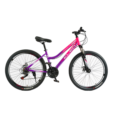 Велосипед Corso KLEO 26" KL-26157 рама стальная 15’’, переключатели Saiguan, 21 скорость, фиолетовый с розовым