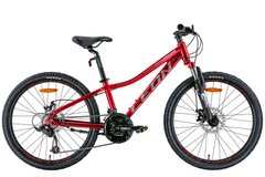 Велосипед 24" Leon JUNIOR AM DD 2022 (червоний з сірим)