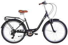Велосипед 26 "Dorozhnik LUX AM, сталь, амортизаційна вилка, V-brake, 7 шв, чорний матовий 2024
