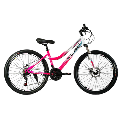Велосипед Corso «KLEO» 26" KL-26191 рама сталева 15’’, перемикачі Saiguan, 21 швидкість, рожевий з білим