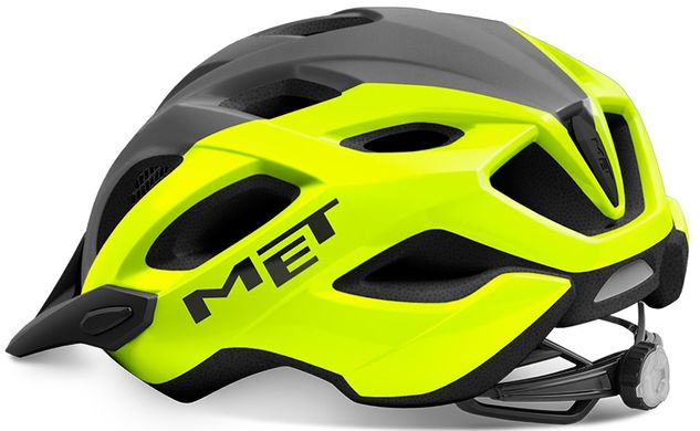 Шлем MET Crossover с мигалкой Safety Yellow Gray | Glossy