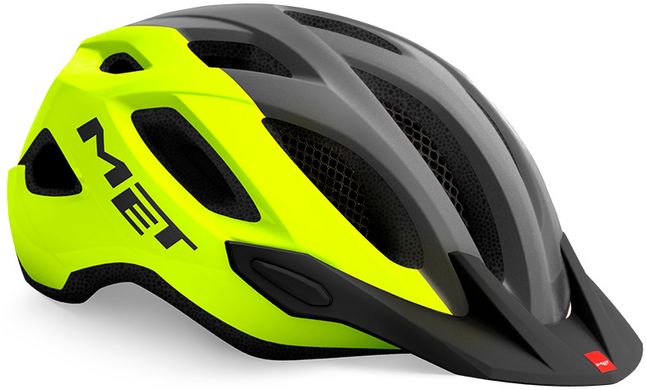Шлем MET Crossover с мигалкой Safety Yellow Gray | Glossy