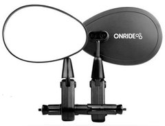 Зеркало ONRIDE Overlook, универсальное, крепление в торец руля, черное