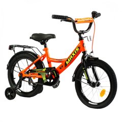 Велосипед Corso Maxis 16", сталь, ножные тормоза, сиденье с ручкой, оранжевый