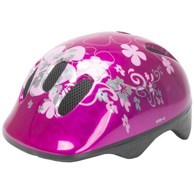 Шлем детский M-Wave "Flower" (731001) , разм. 52-57 (S), розово-перламутровый