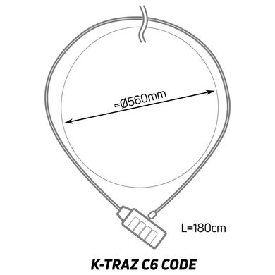 Замок Zefal K-Traz C6 Code вело/мото, (4914B) 12х1800мм, цифровой, серый