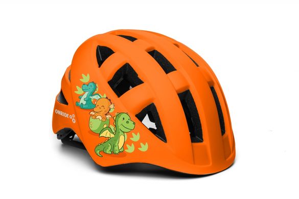 Шлем ONRIDE Bud динозаврики оранжевый
