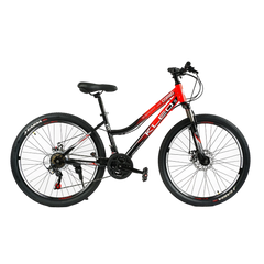Велосипед Corso «KLEO» 26" KL-26659 рама сталева 15’’, перемикачі Saiguan, 21 швидкість, червоний з чорним
