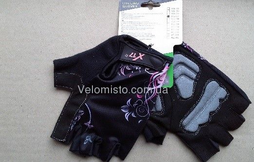 Перчатки X17 XGL-677PI гелевые, женские, розово-черные