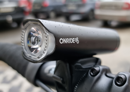 Велосипедна фара ONRIDE Rouse 20, 500 люмен, з функцією PowerBank (2400 mAh), алюміній чорна