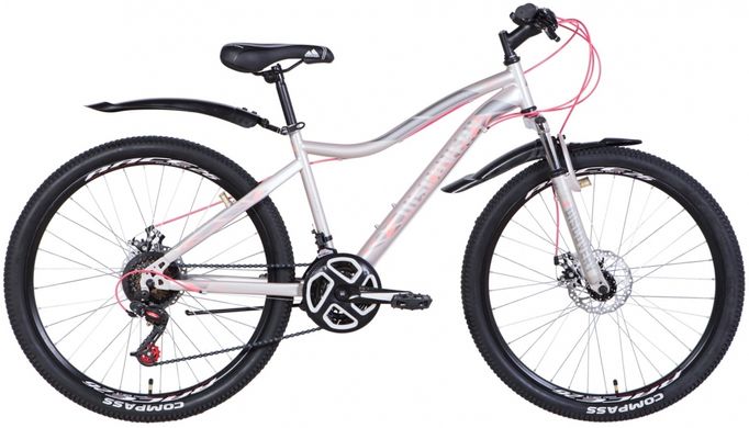 Велосипед 26" Discovery KELLY AM DD серебристый с розовым (м) 2021