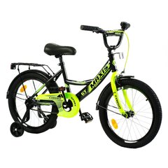 Велосипед Corso Maxis 18", сталь, ножные тормоза, сиденье с ручкой, черный с желтым