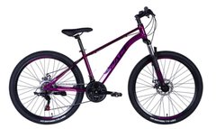 Велосипед 26" SPACE NEPTUNE (035), сталь  AM DD трещотка рама-15" фиолетовый уд 2024 Подножка
