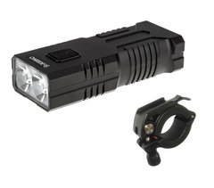 Передний фонарь, велофара ONRIDE Lumio 850, 850 люмен, с функциею PowerBank (аккумулятор 5000 mA), Type-C, алюминий черная