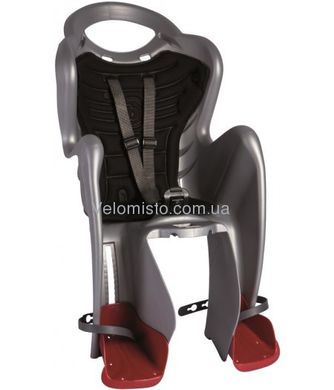 Сидіння задні (дитяче велокрісло) Bellelli MR FOX Сlamp (на багажник) до 22 кг, біле з червоною підкладкою