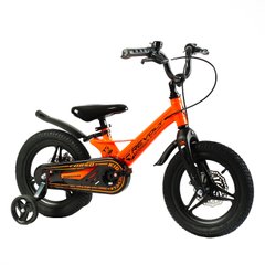 Велосипед Corso Revolt 14", магнієва рама, дискові гальма, литі диски, помаранчевий з чорним