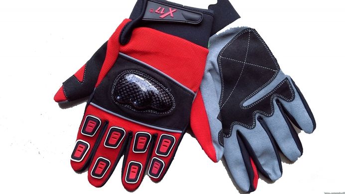 Перчатки X17 XGL-751RD закрытые, красно-черные