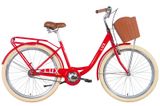 Велосипед 26" Dorozhnik LUX Velosteel, сталь, з багажником та кошиком, червоний 2024