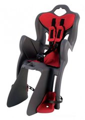 Сидіння заднє (дитяче велокрісло) Bellelli B-one Standart до 22 кг, темно-сіре з червоною підкладкою