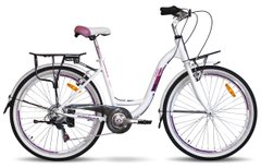 Велосипед VNC Riviera A3, 26" белый с фиолетовым